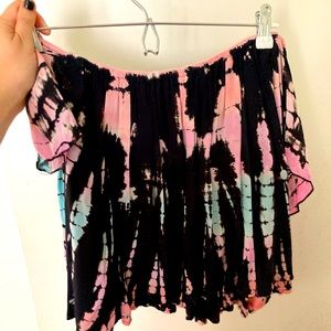 Tie dye off the shoulder top